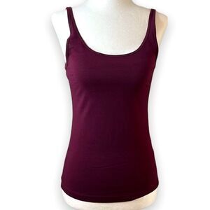 H&M Maroon/purple Tank Top Stretchy Cotton Polyester Elastane Fabric Blend. SZ S